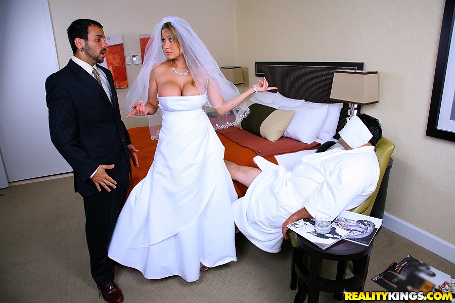 Horny bride Alanah fucks the groomsman on her wedding night when hubby sleeps порно фото #428119004
