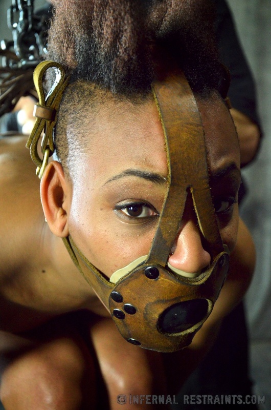 Black teen Nikki Darling endures an extreme bondage session foto porno #429004094
