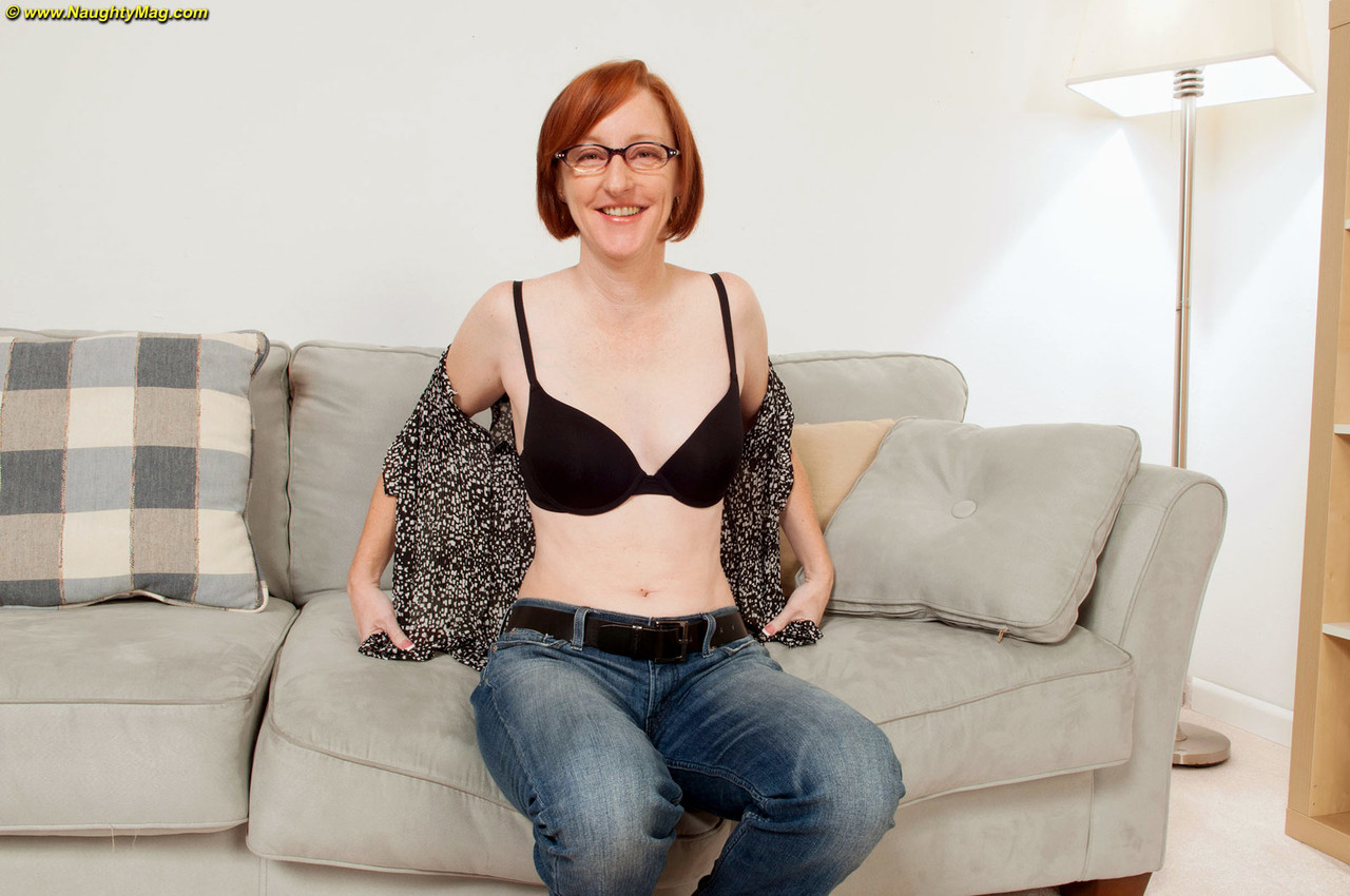 Older Redhead Layla Redd Takes Off Her Jeans On Way To Posing Nude