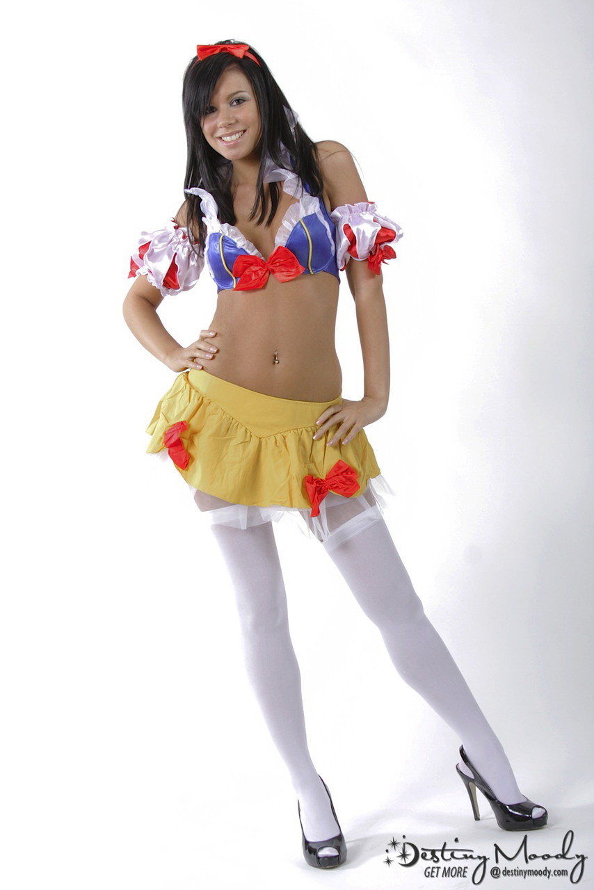 Cute teen girl Destiny Moody exposes herself while dressed as Snow White photo porno #428213332