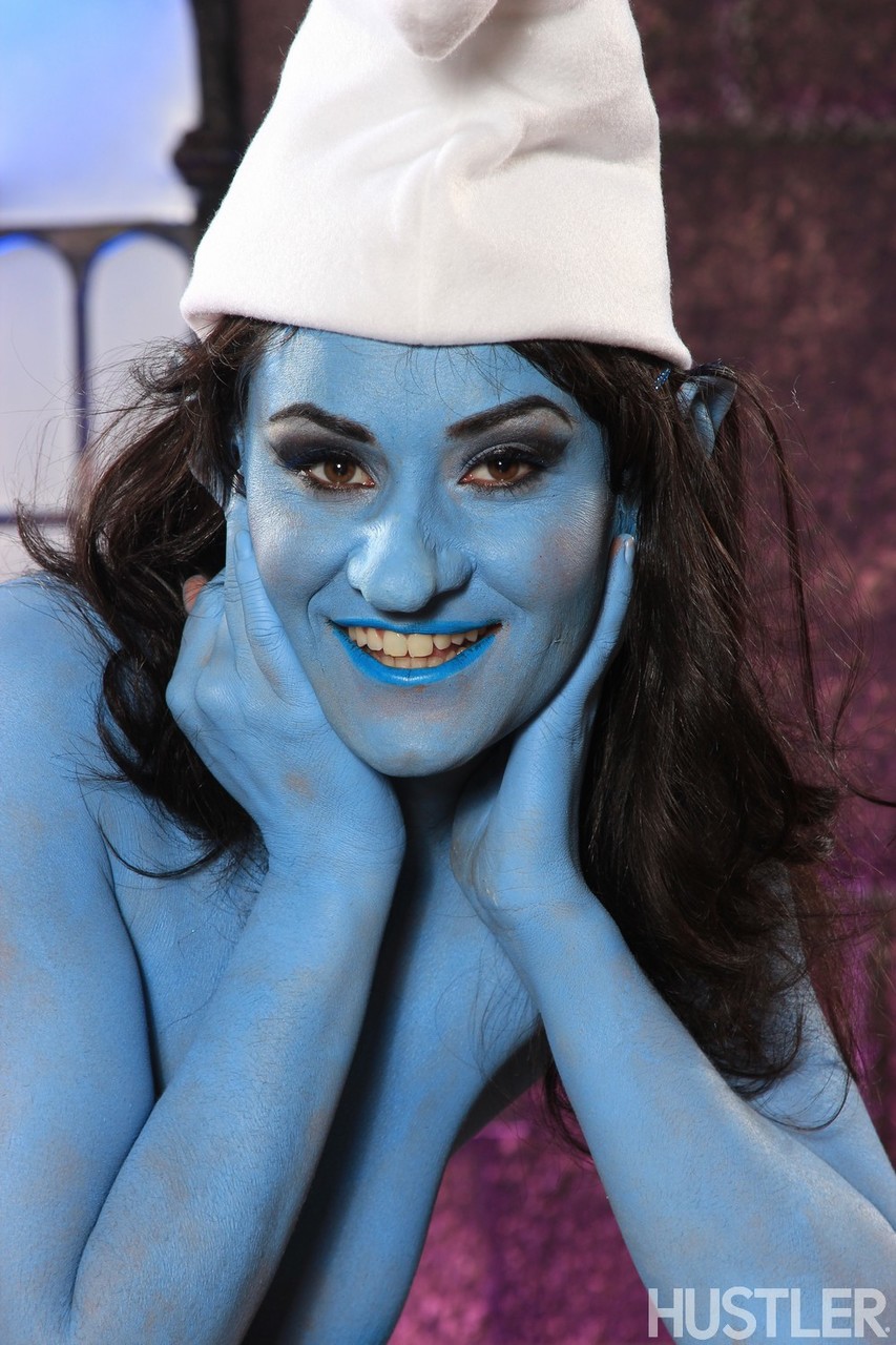Latina chick Charley Chase shows off her girl parts in a Smurf outfit photo porno #426357904
