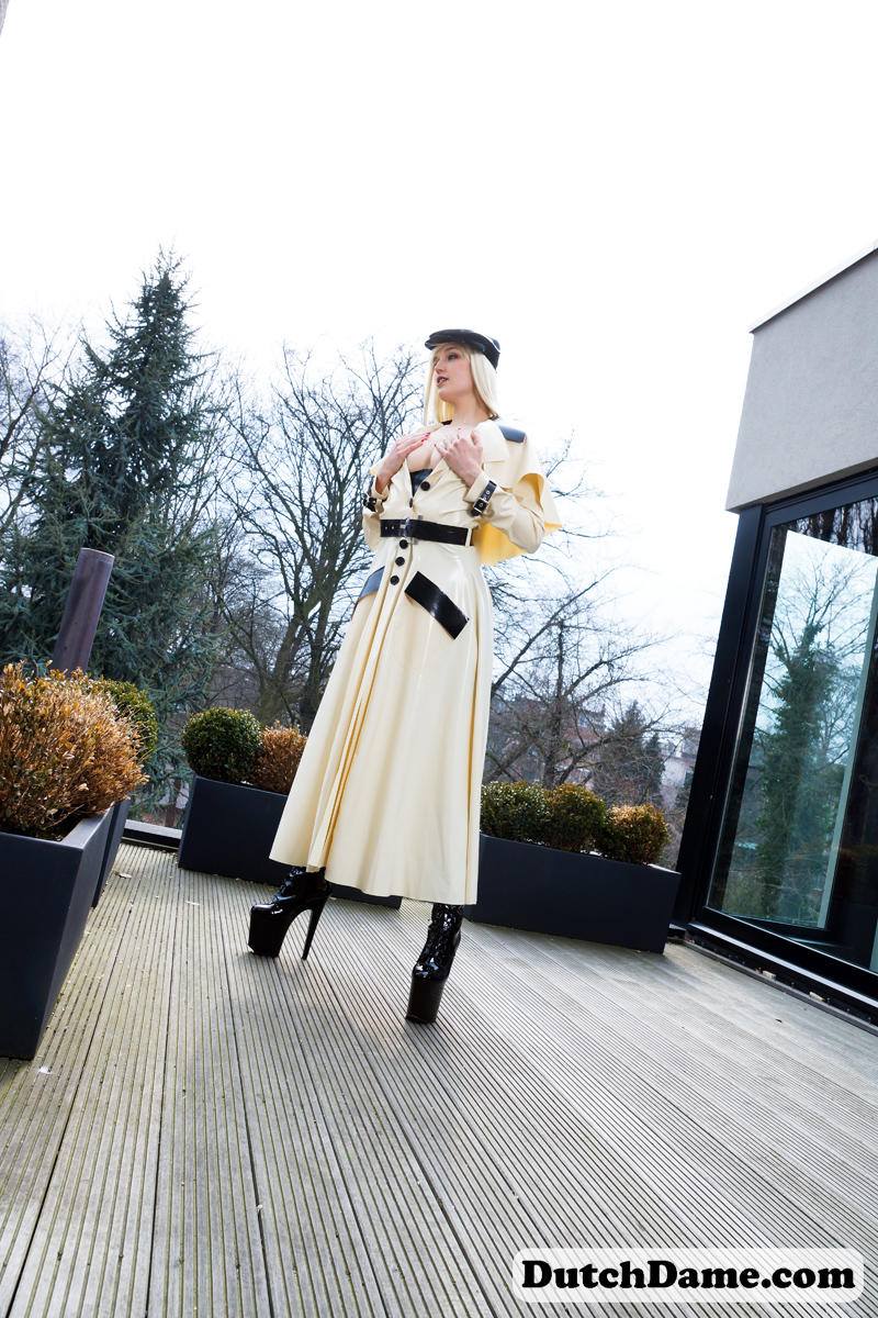Classy blonde flashes the village below on her patio in latex attire ポルノ写真 #426969816 | Boots, モバイルポルノ