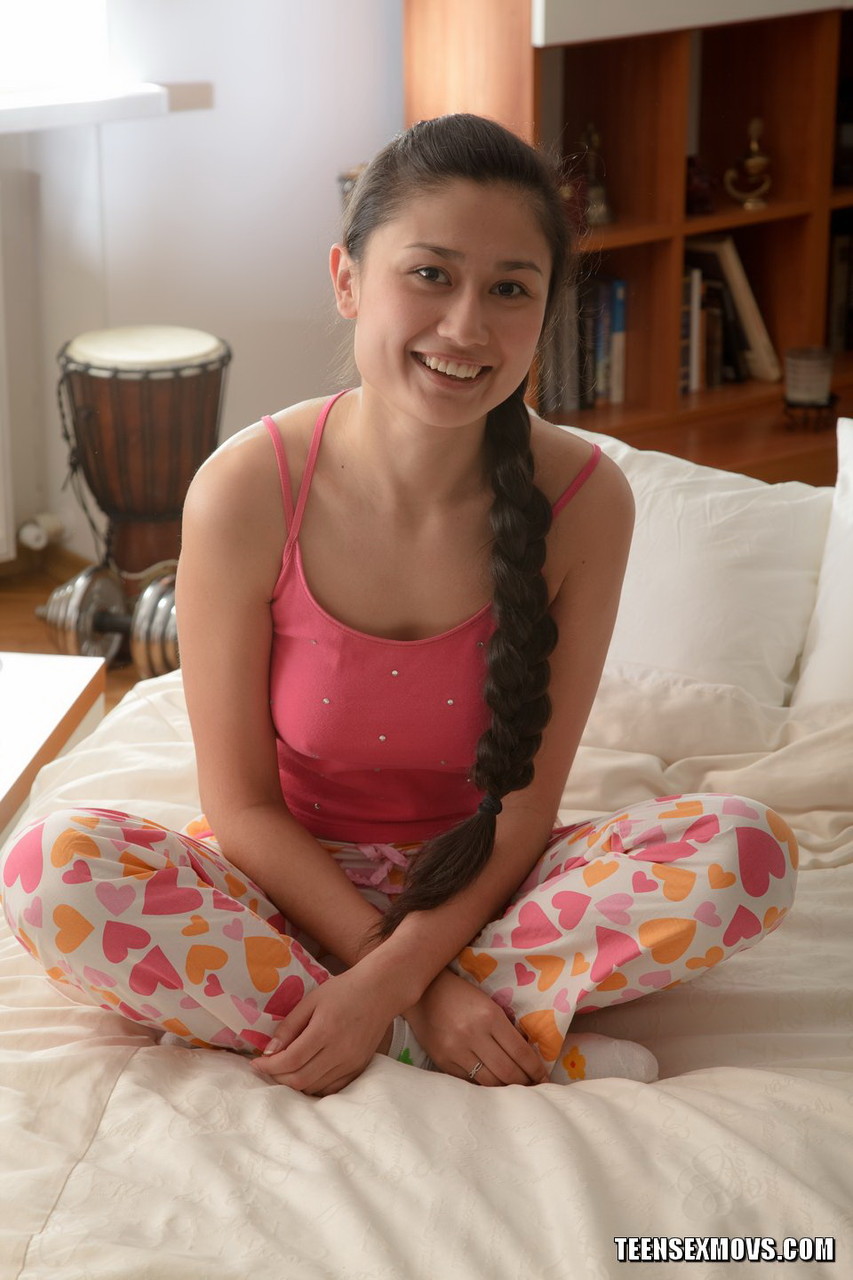 Teen girl wears hair in braided ponytail while getting banged in white socks foto porno #427727032