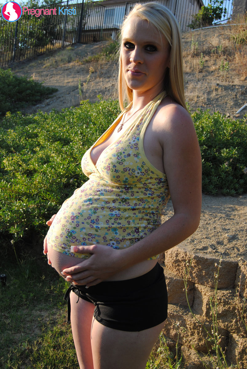 Pregnant amateur Kristi exposes her swollen tits and belly on scrubby lands photo porno #424820094 | Pregnant Kristi Pics, Kristi, Shorts, porno mobile