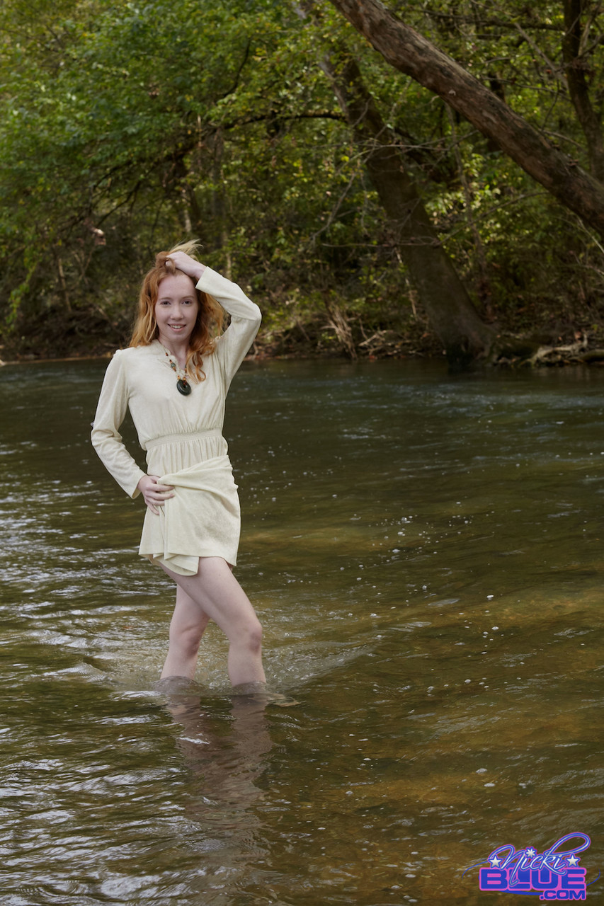 Natural redhead Nicki Blue shows some leg while wading into a shallow stream 色情照片 #425333629 | Nicki Blue Pics, Nicki Blue, Non Nude, 手机色情