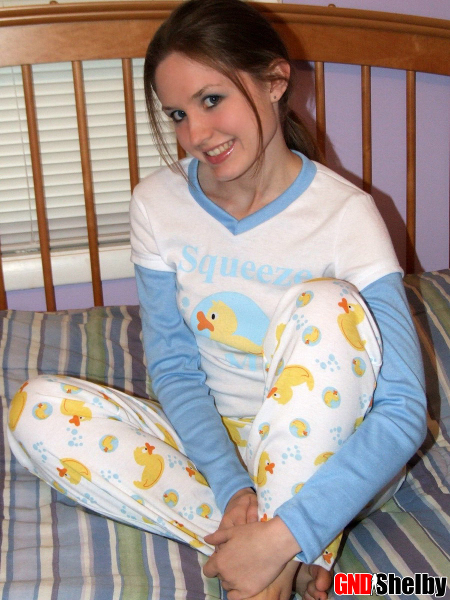 Cute teen Shelby strips out of her pajamas and waits for you porn photo #426415302