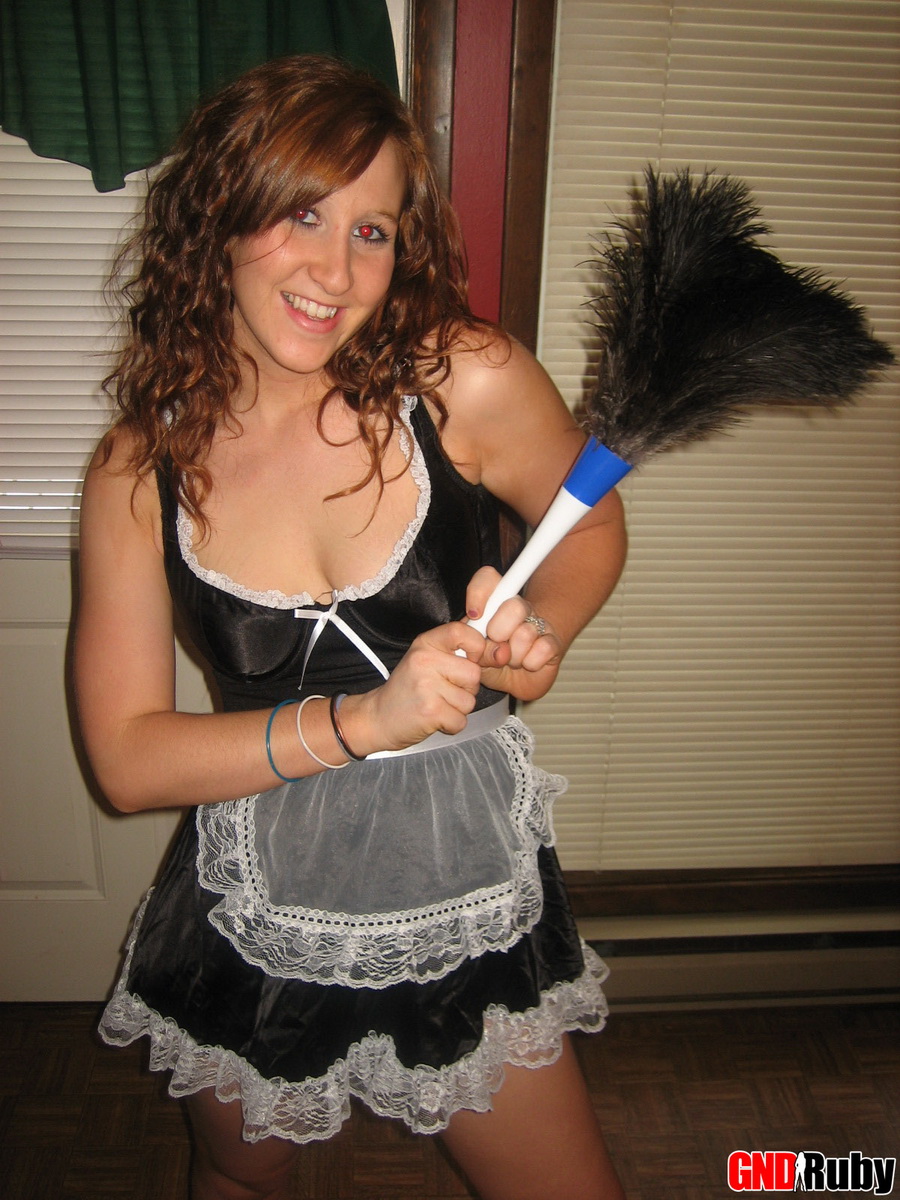 Happy Halloween from teen Ruby as she strips out of her slutty french maid foto porno #428997244 | GND Ruby Pics, Maid, porno ponsel