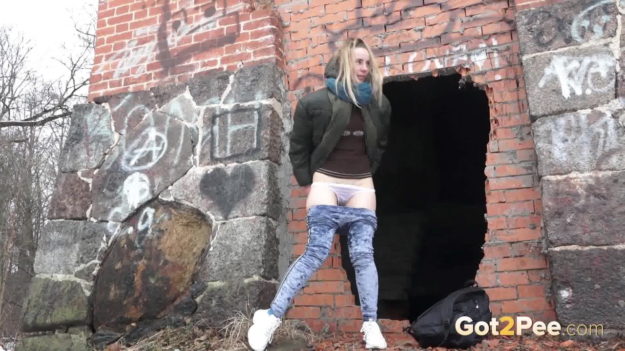 White girl pulls down her jeans for a badly needed pee on snow-covered ground porn photo #426322591 | Got 2 Pee Pics, Masha, Pissing, mobile porn