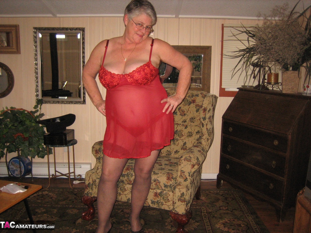 Old woman Girdle Goddess slips off red lingerie to get naked in stockings porno fotoğrafı #428515647 | TAC Amateurs Pics, Girdle Goddess, Granny, mobil porno