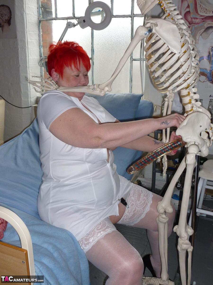 Older redhead nurse Valgasmic Exposed gets banged by a dildo wielding skeleton porno foto #425285475 | TAC Amateurs Pics, Valgasmic Exposed, Cosplay, mobiele porno