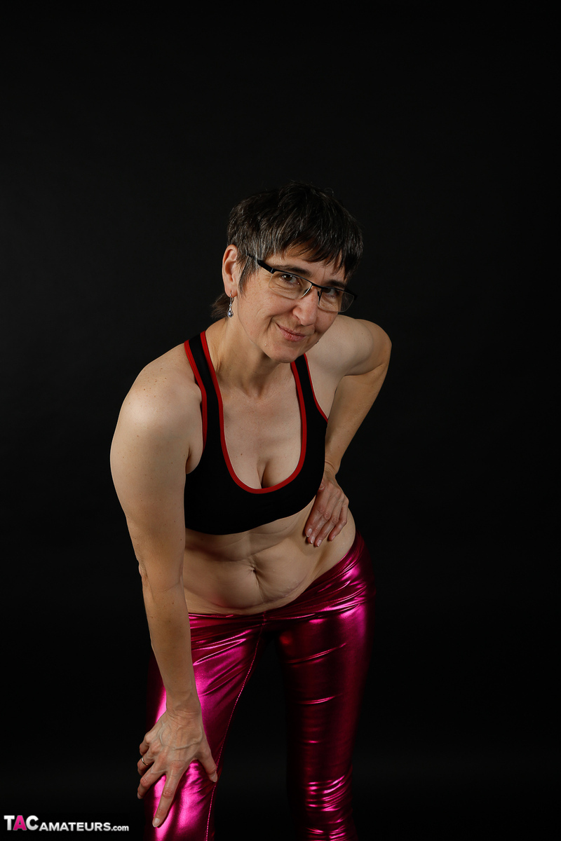 Mature woman models a sports bra in shiny pants and black boots порно фото #428541787 | TAC Amateurs Pics, Hot Milf, Latex, мобильное порно