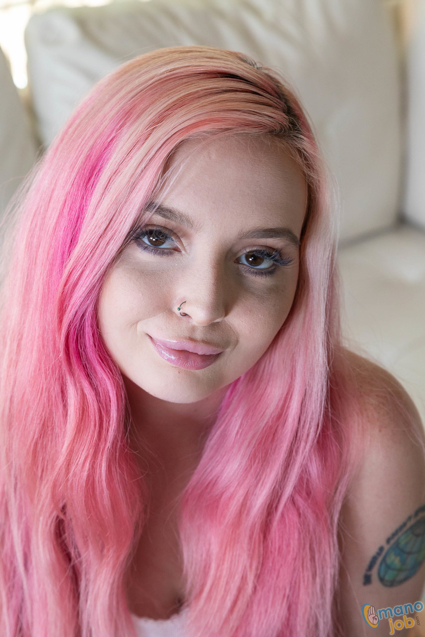 Cute girl with pink hair and pierced nipples pleasures a cock in POV mode zdjęcie porno #424130516