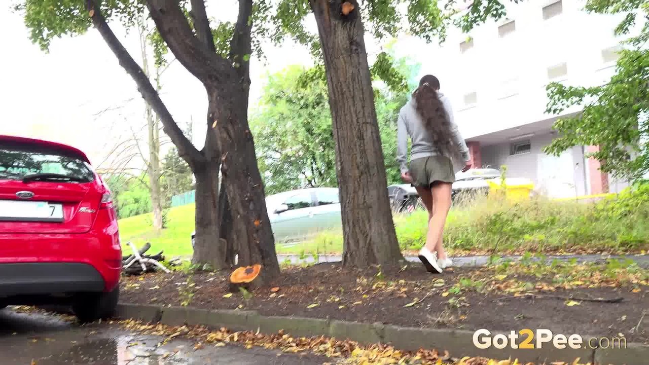 Short taken girl Lara Fox squats for a piss behind a vehicle on a road 色情照片 #425305562 | Got 2 Pee Pics, Lara Fox, Pissing, 手机色情