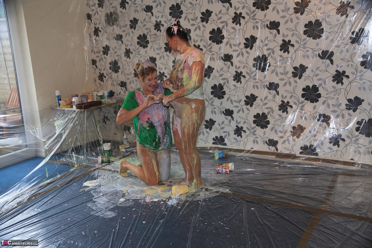 Amateur chick Molly MILF and her girlfriend douse each other in body paint porn photo #426226393 | TAC Amateurs Pics, Molly Milf, Fetish, mobile porn