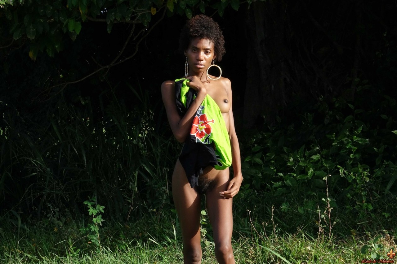 In front of an old cane mill invaded by a huge tree, the pretty black girl 포르노 사진 #427259769 | Louis De Mirabert Pics, Jess, Ebony, 모바일 포르노
