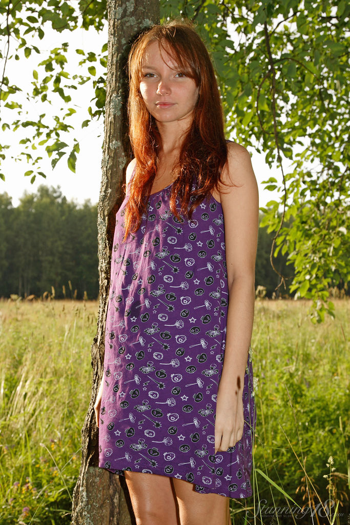 18 year old redhead Anastasia slips off her dress to pose nude by some trees porno fotky #425422249 | Stunning 18 Pics, Anastasia, Redhead, mobilní porno