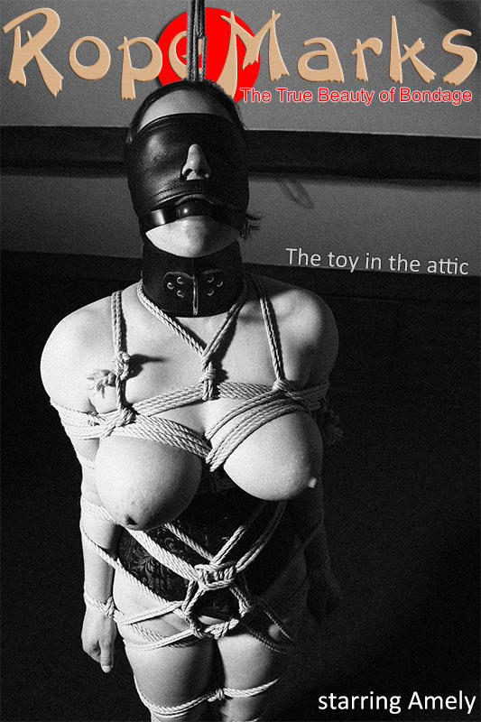 Hooded model Amely is tied and suspended by ropes in an attic setting foto porno #424921093