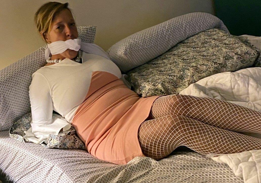 Amateur lady Meyer is gagged and restrained in various locations at home foto porno #423812118
