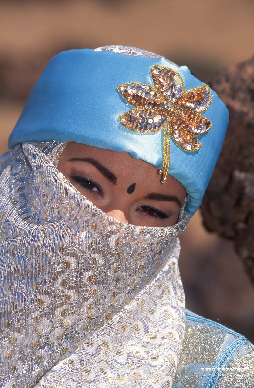 Caucasian female Julia Spain does a DP in the desert while in cosplay attire porn photo #423119793