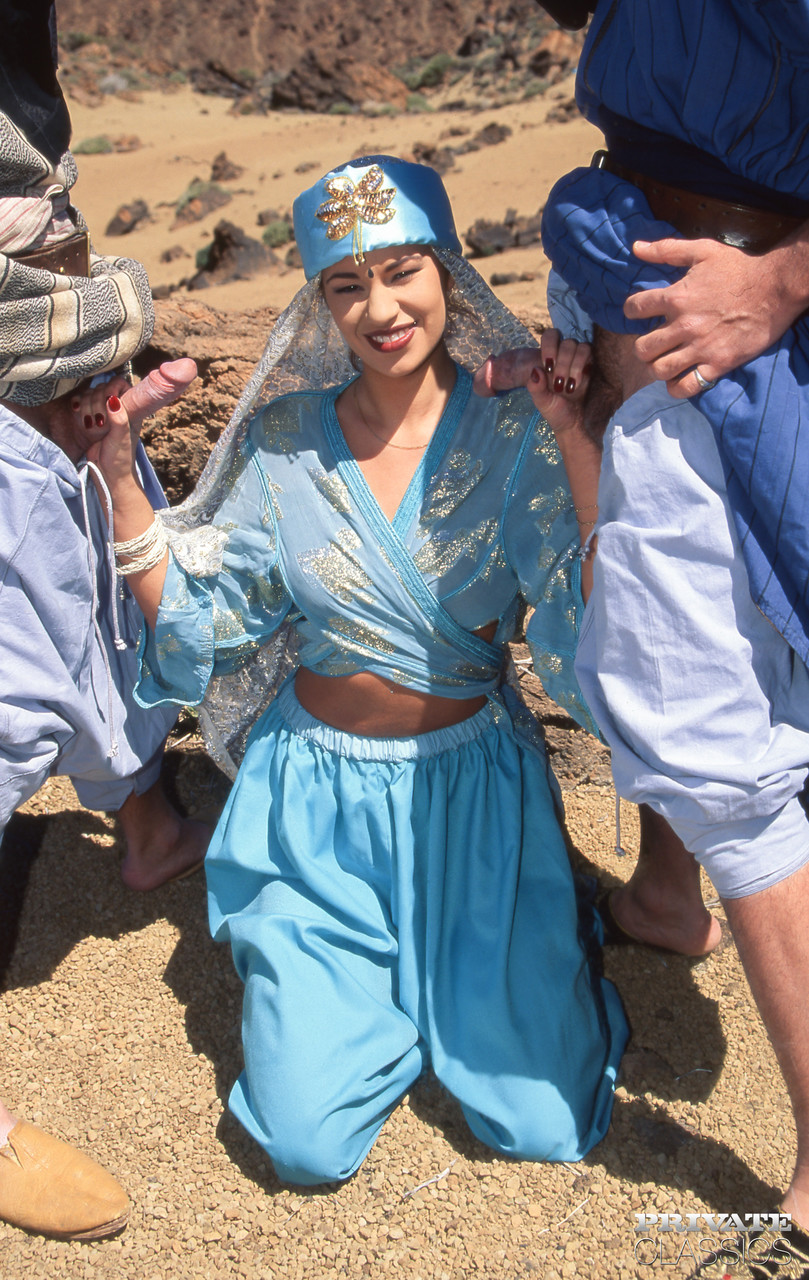 Caucasian female Julia Spain does a DP in the desert while in cosplay attire porn photo #422838295