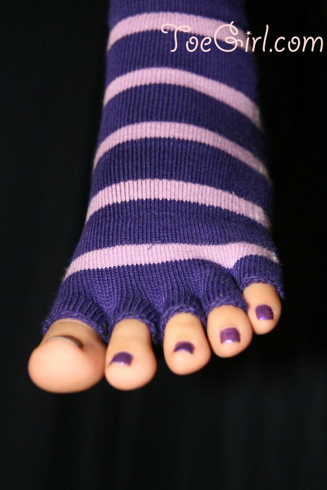 Caucasian female displays her painted toenails in toeless socks porn photo #426657073 | Footsees Pics, Feet, mobile porn