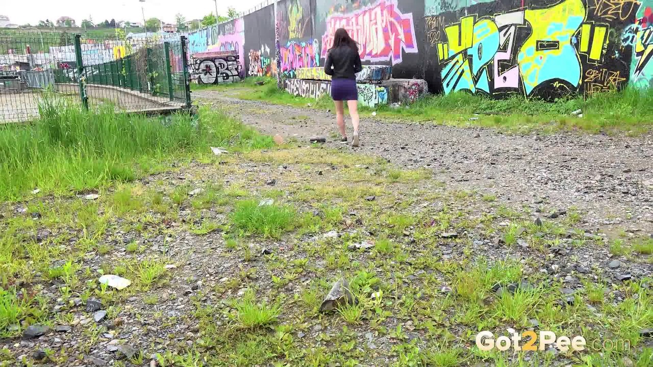 Solo girl Victoria Daniels hitches up her miniskirt to pee on a gravel path porn photo #423696525 | Got 2 Pee Pics, Victoria Daniels, Public, mobile porn