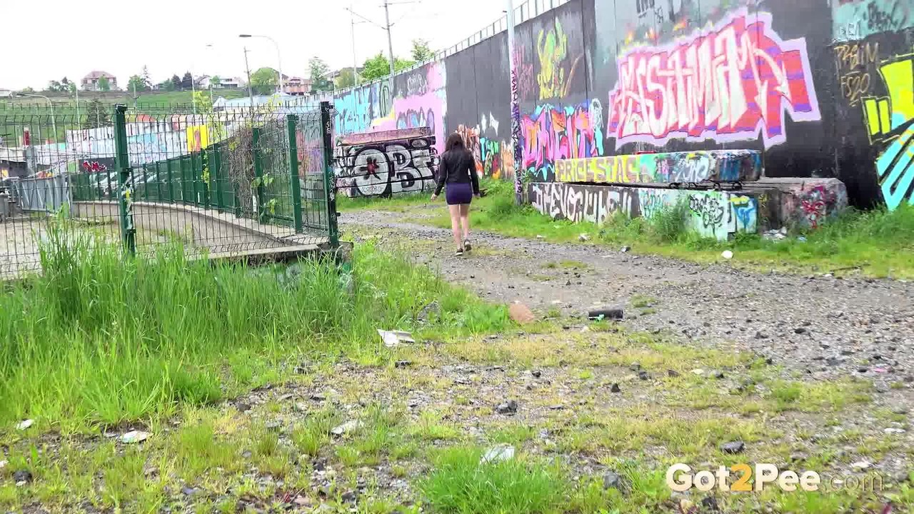 Solo girl Victoria Daniels hitches up her miniskirt to pee on a gravel path porn photo #423696549 | Got 2 Pee Pics, Victoria Daniels, Public, mobile porn