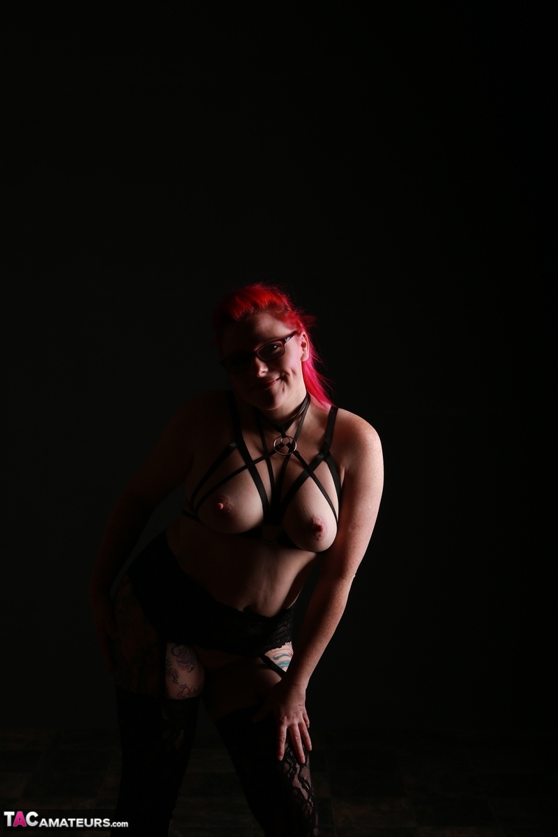 Amateur model Mollie Foxxx sports dyed hair while posing in sexy stockings порно фото #424797337 | TAC Amateurs Pics, Mollie Foxxx, BBW, мобильное порно