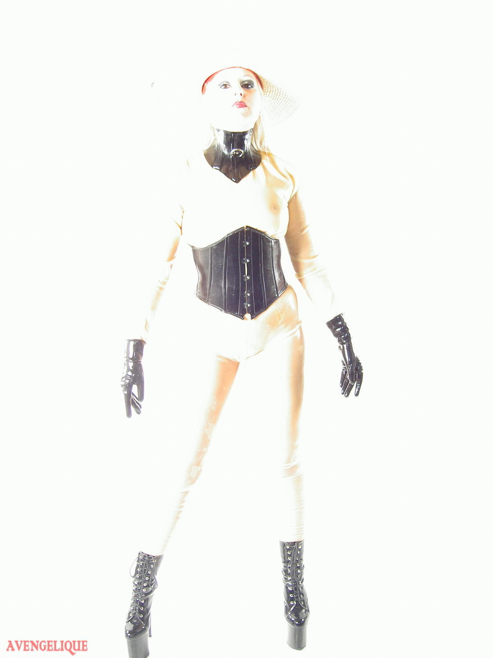 Sexy blonde Avengelique models a sun hat while wearing rubber clothing порно фото #425886776 | Rubber Tits Pics, Avengelique, Latex, мобильное порно