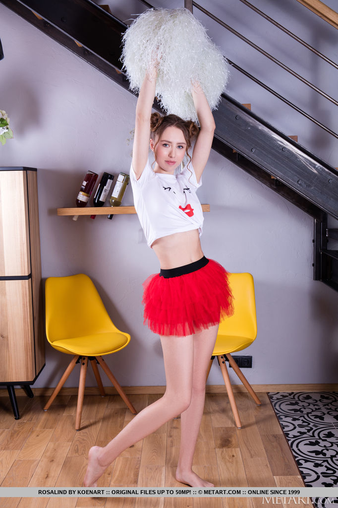 Cute teen Rosalind sets her great body and tight slit free of cheer attire foto porno #422814260 | Met Art Pics, Rosalind, Cheerleader, porno ponsel