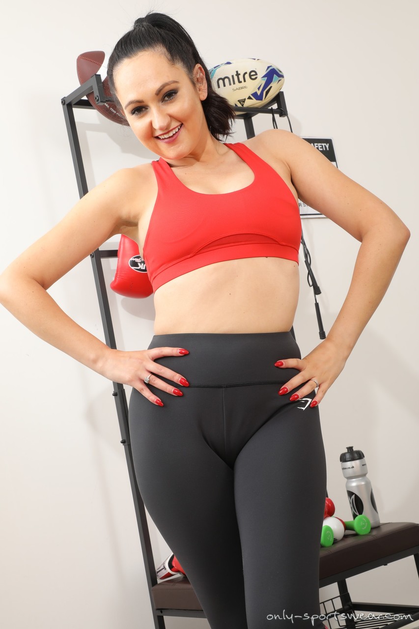 Sporty brunette Bonnie uncovers her firm tits on a weightlifting bench porn photo #426796982 | Only Sportswear Pics, Bonnie, Yoga Pants, mobile porn