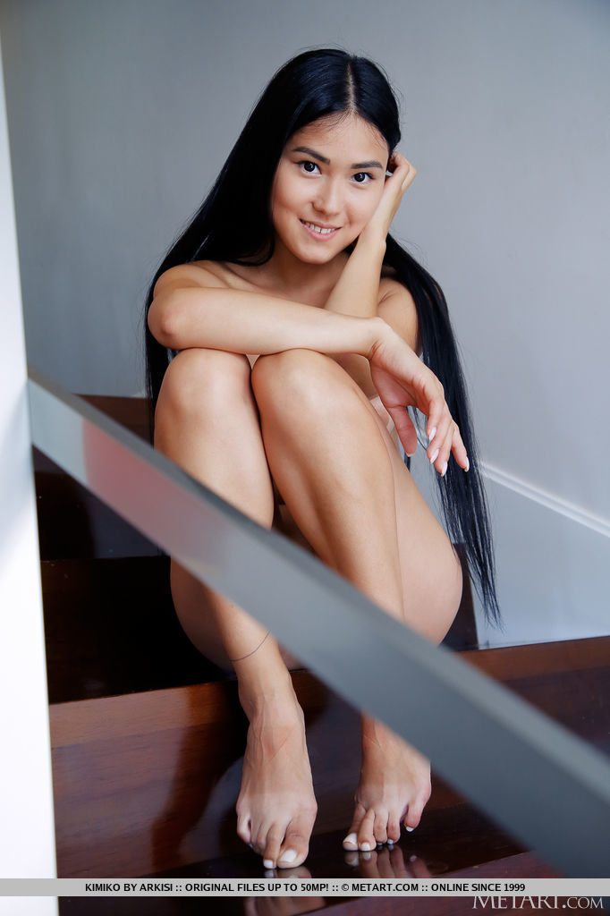 Young Asian beauty Kimiko gets completely naked on a set of stairs ポルノ写真 #428406251 | Met Art Pics, Kimiko, Asian, モバイルポルノ