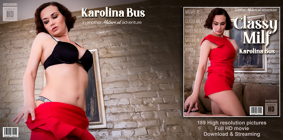 Middle-aged brunette Karolina Bus removes a red dress before vaginal play porn photo #425493647 | Mature NL Pics, Karolina Bus, Mature, mobile porn