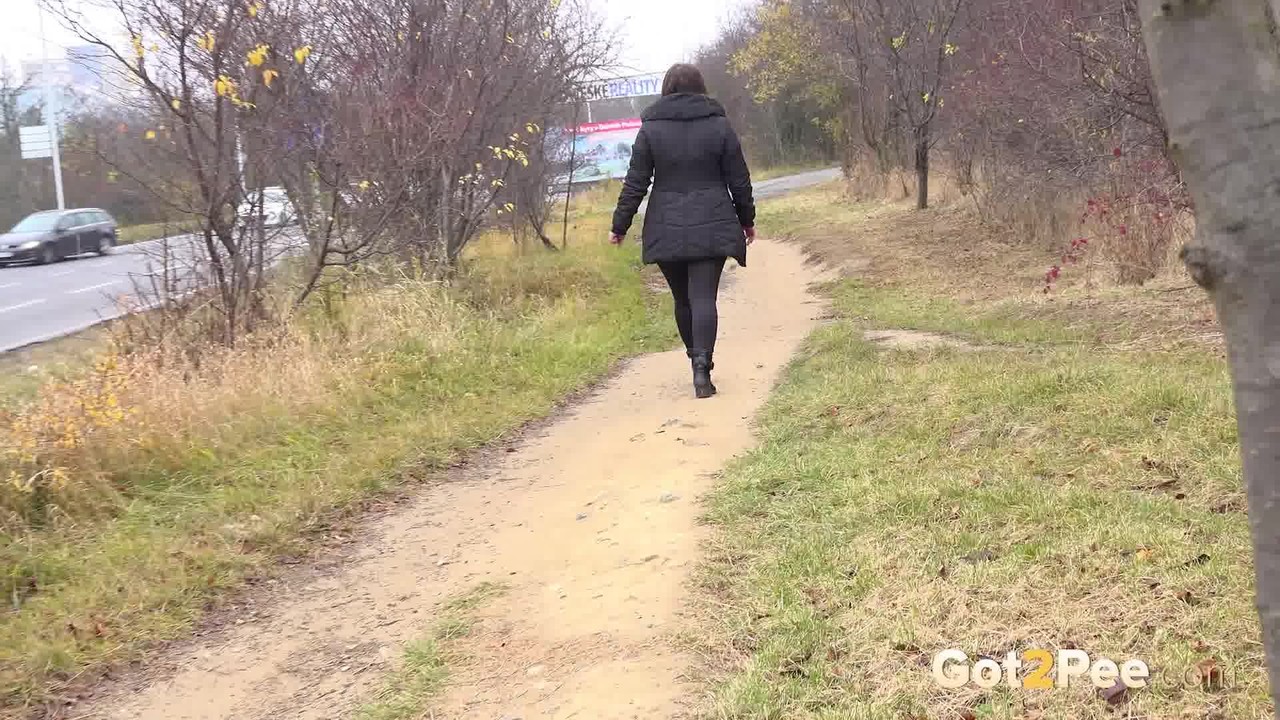 Nicolette Noir squats for a badly needed pee while walking on a dirt path 포르노 사진 #425533646 | Got 2 Pee Pics, Nicolette Noir, Pissing, 모바일 포르노