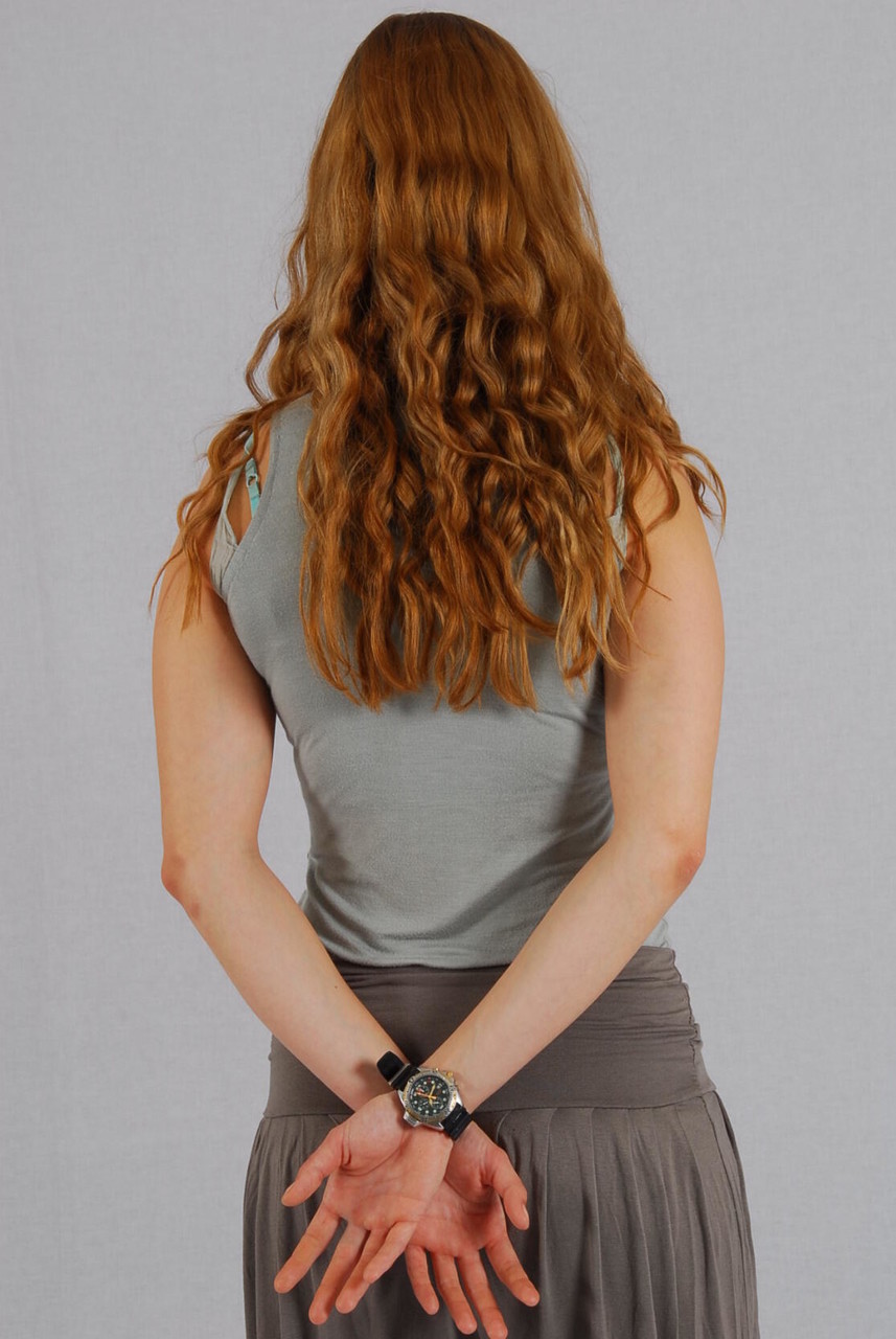 Pretty redhead Jennifer displays her Citizen diver's watch while fully clothed porn photo #425552630