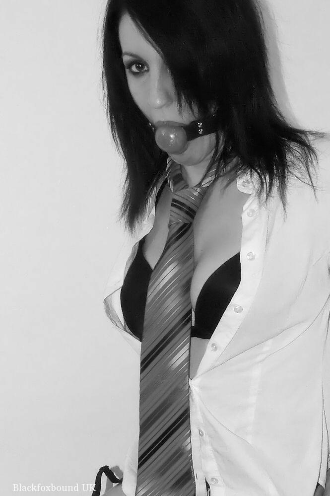 Caucasian secretary Amelia Knight is fitted with a ball gag and tied with rope photo porno #427439705 | Black Fox Bound Pics, Amelia Knight, Secretary, porno mobile