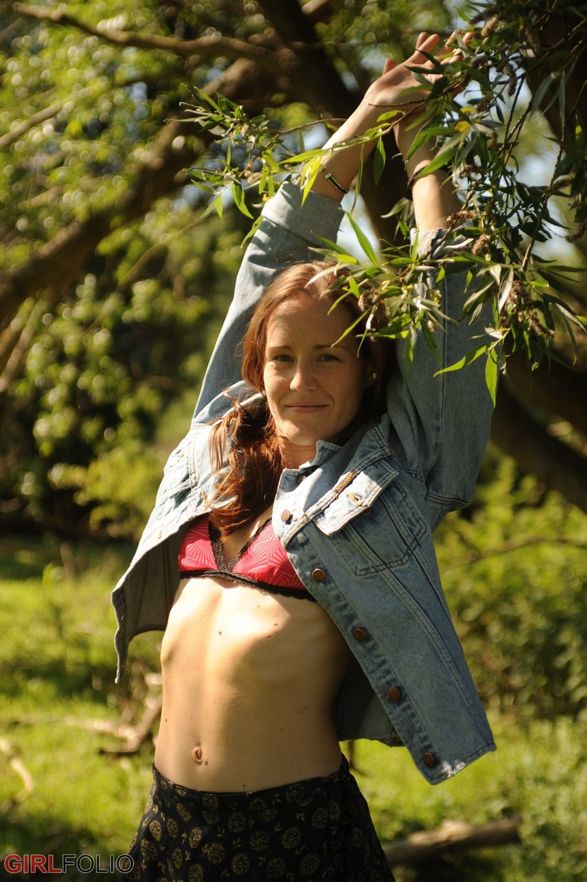 Pretty girl Kate Blez gets naked in Docs after climbing a tree porn photo #425446836