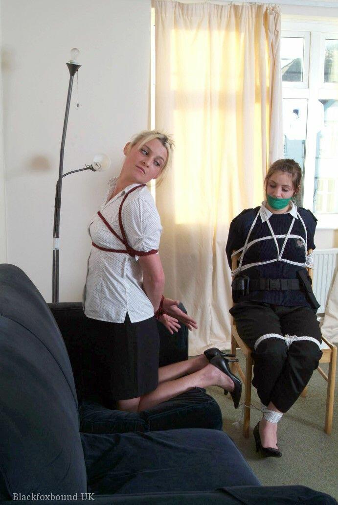 Restrained and gagged women take up arms after working free of bindings foto porno #422762048