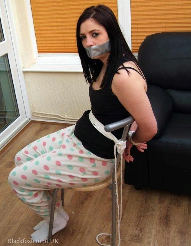 Brunette girl Randy Star is tied to a chair with duct tape over her mouth foto porno #422777310