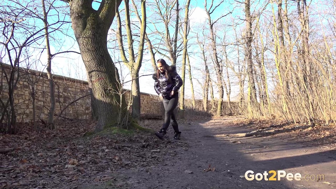 Naomi Benet squats in the woodland to piss ポルノ写真 #428734210