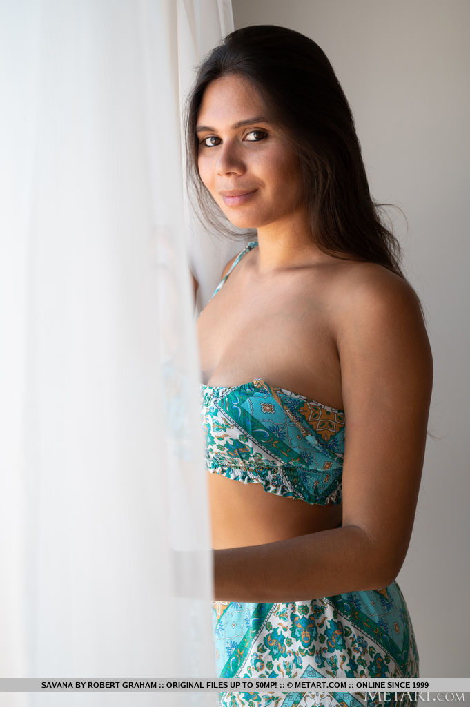 Beautiful Latina teen Savana gets totally naked during a solo engagement porno fotoğrafı #424660882