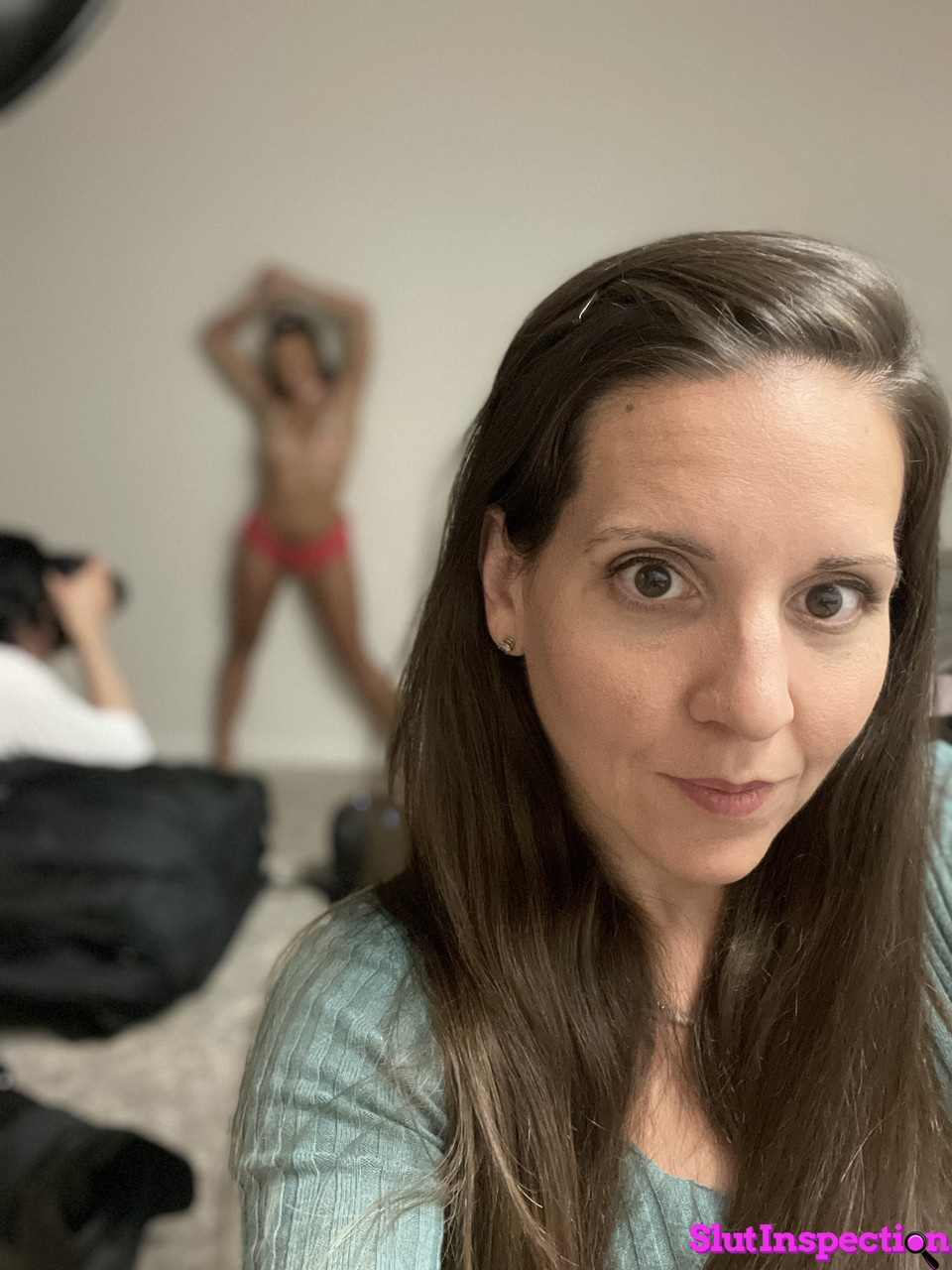 Slut Inspection Brunette Amateur Reality Threesome foto porno #425638348