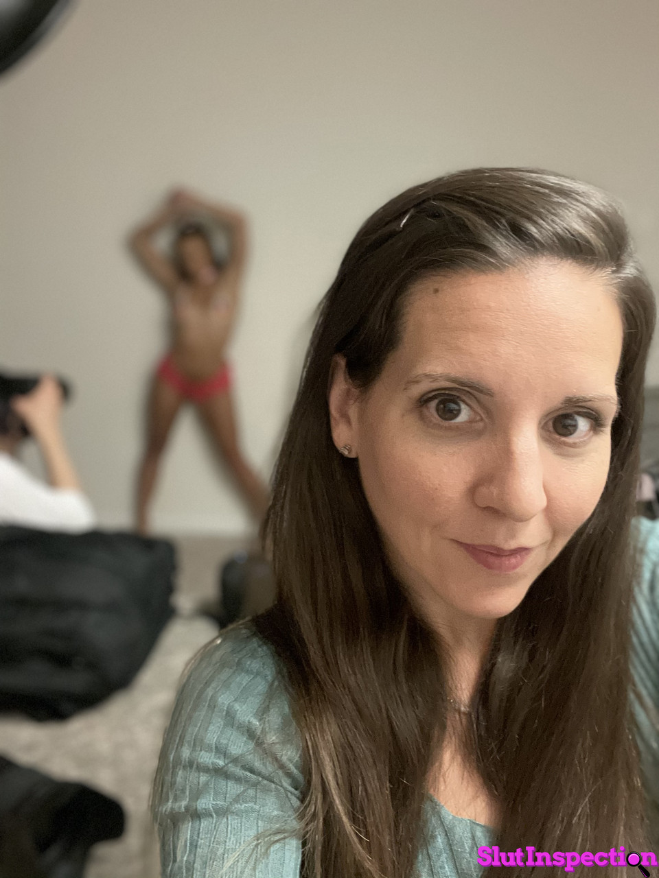 Slut Inspection Brunette Amateur Reality Threesome porn photo #426679013