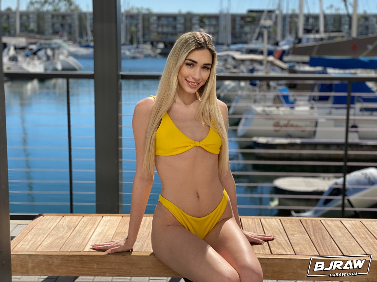 Dirty blonde Delilah Day models a bikini prior to an ass licking blowjob photo porno #423205953