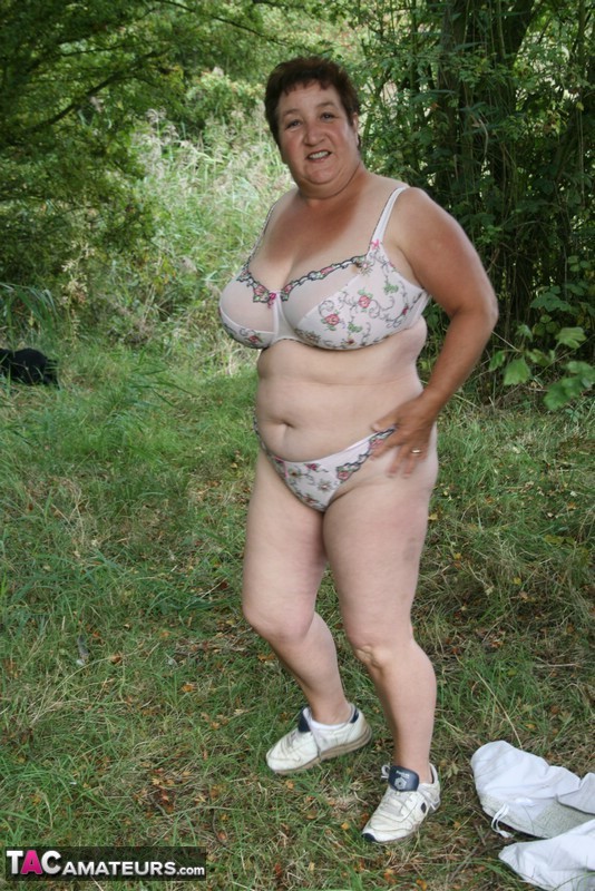 Mature BBW Kinky Carol strips to her lingerie in a wooded setting porn photo #427531680 | TAC Amateurs Pics, Kinky Carol, BBW, mobile porn