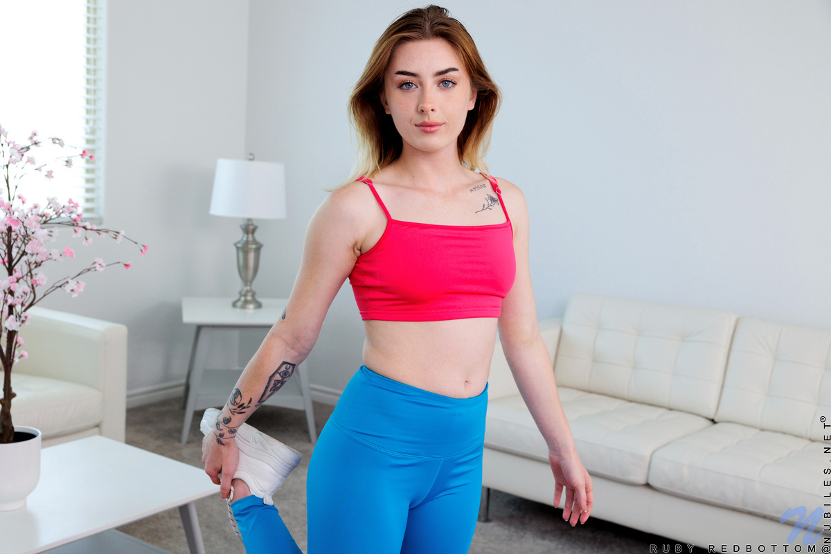 Ruby Redbottom is a yoga afficionado who enjoys working out to keep herself porn photo #424182445