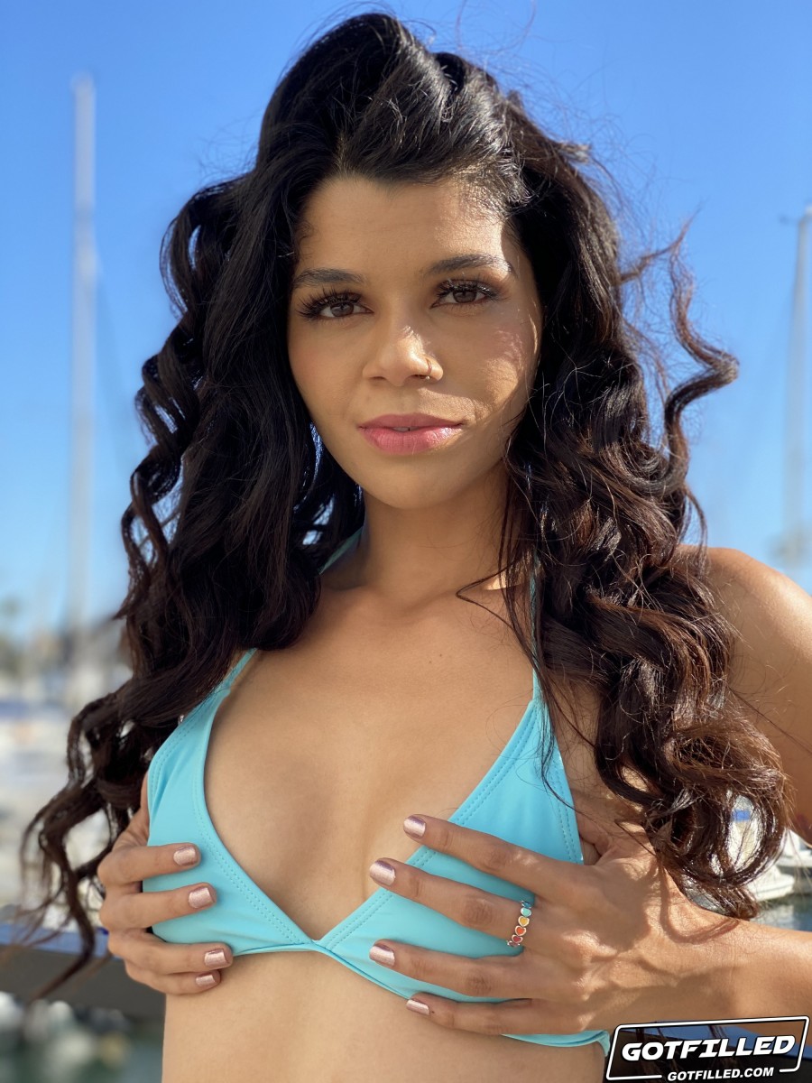 Harley Haze Models A Bikini At A Marina Prior To Pov Sex With A Big Cock