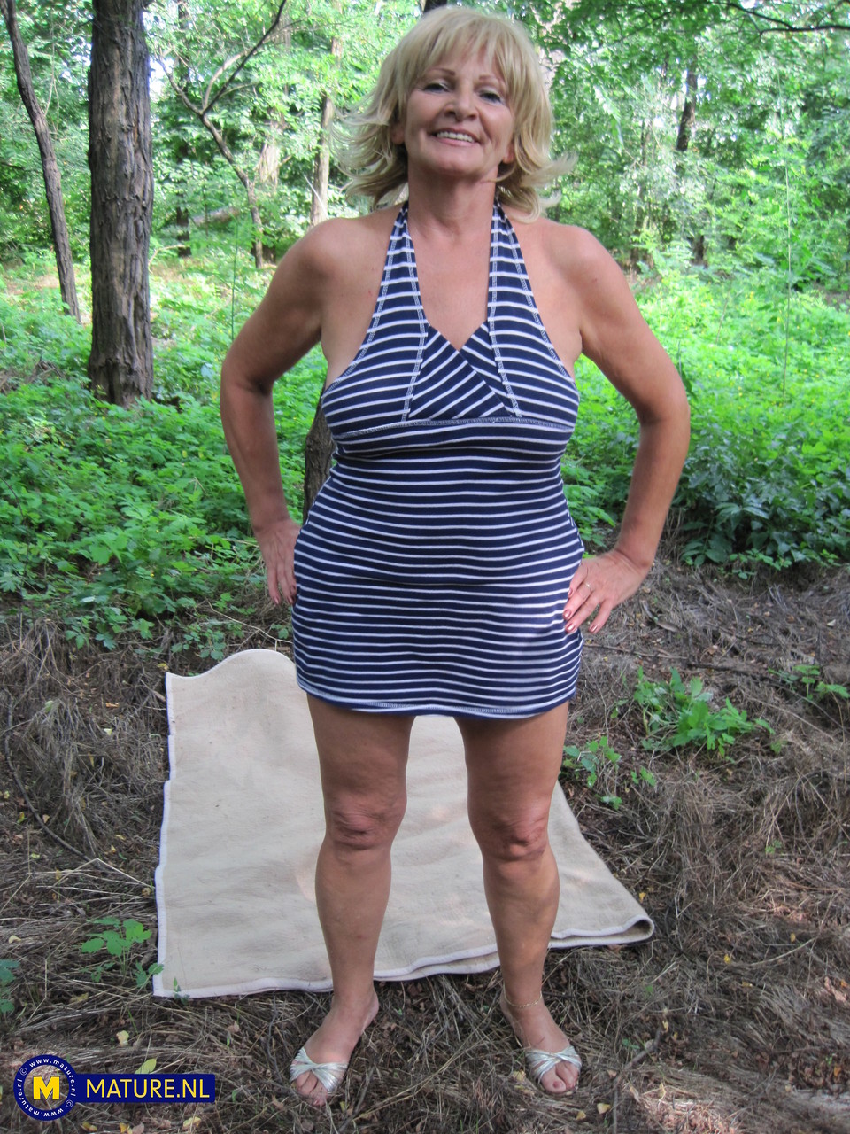Mature Blonde Lady Sally G Has Pov Sex On A Blanket In The Woods