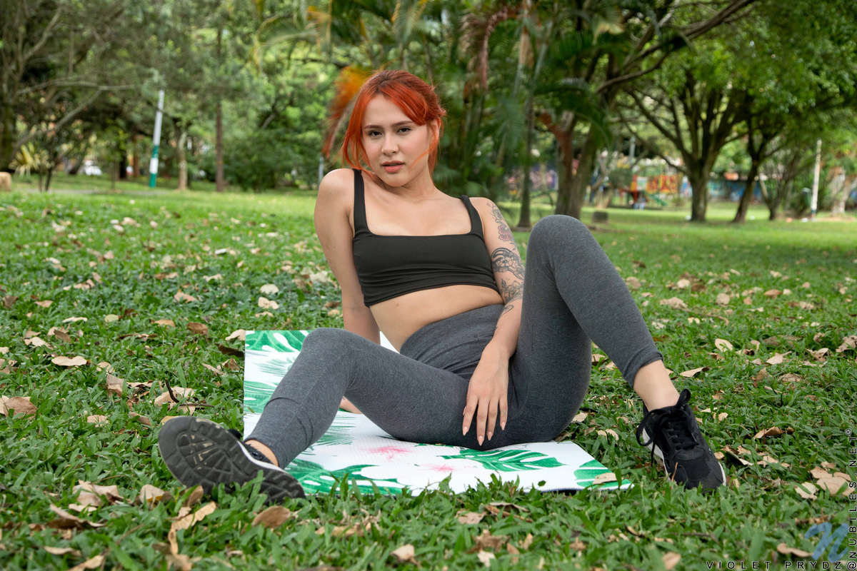 Doing Yoga Outside Is A Guilty Pleasure For Horny Babe Violet Prydz Since Her