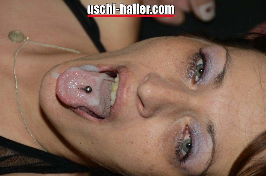 Lea Blow Displays Her Pierced Tongue During The Course Of Being Gangbanged